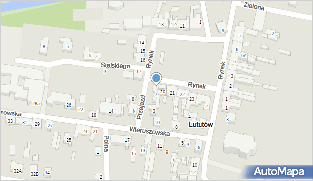 Lututów, Rynek, 19, mapa Lututów