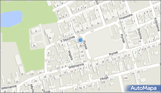 Lwówek, Rynek, 25, mapa Lwówek