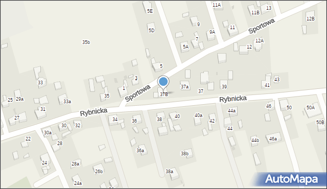 Lyski, Rybnicka, 37B, mapa Lyski