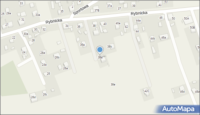 Lyski, Rybnicka, 38a, mapa Lyski