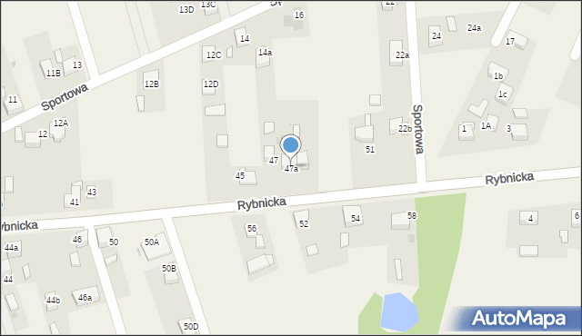 Lyski, Rybnicka, 47a, mapa Lyski