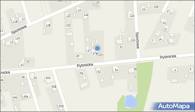Lyski, Rybnicka, 49, mapa Lyski