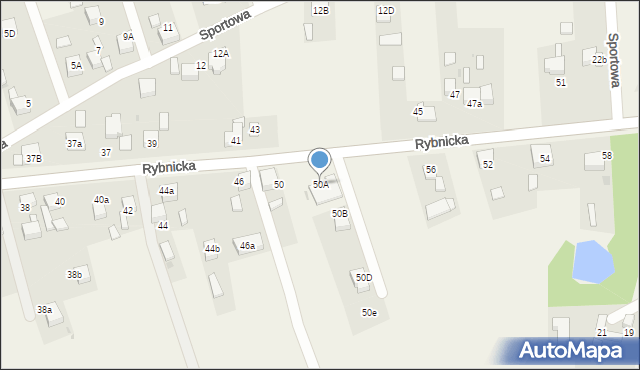 Lyski, Rybnicka, 50A, mapa Lyski