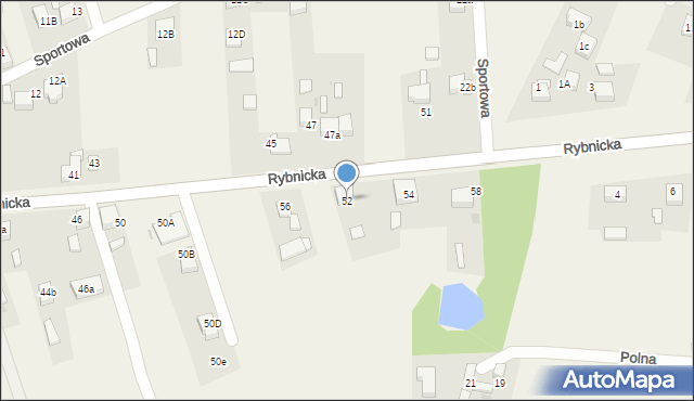 Lyski, Rybnicka, 52, mapa Lyski
