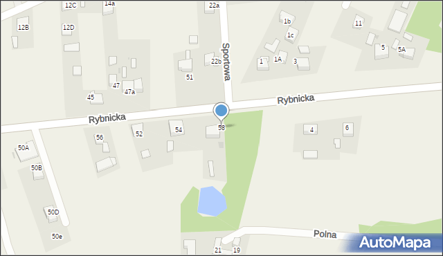 Lyski, Rybnicka, 58, mapa Lyski