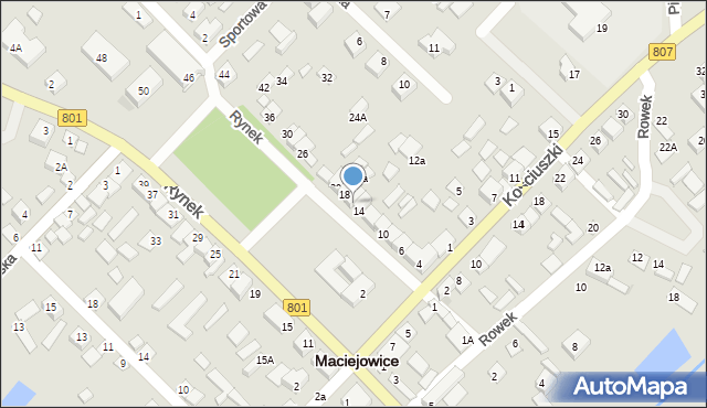 Maciejowice, Rynek, 16, mapa Maciejowice