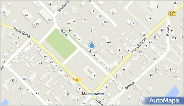 Maciejowice, Rynek, 16, mapa Maciejowice