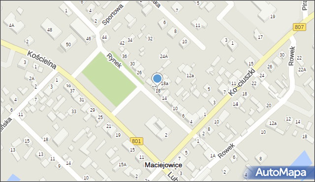 Maciejowice, Rynek, 18, mapa Maciejowice