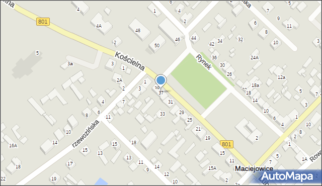 Maciejowice, Rynek, 37, mapa Maciejowice