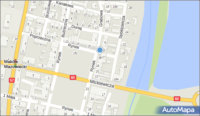 Maków Mazowiecki, Rynek, 16, mapa Maków Mazowiecki