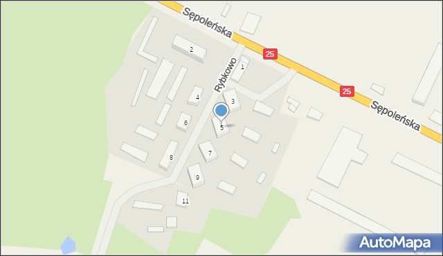 Mąkowarsko, Rybkowo, 5, mapa Mąkowarsko