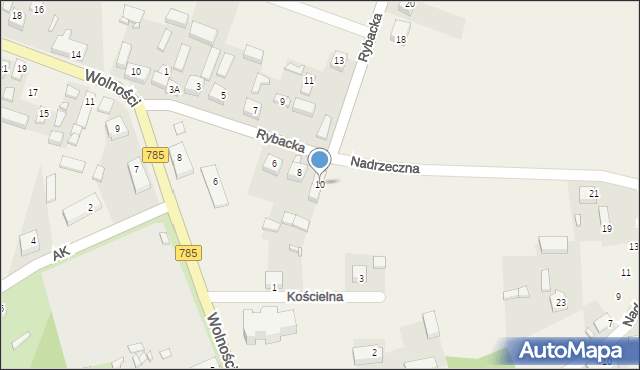 Maluszyn, Rybacka, 10, mapa Maluszyn
