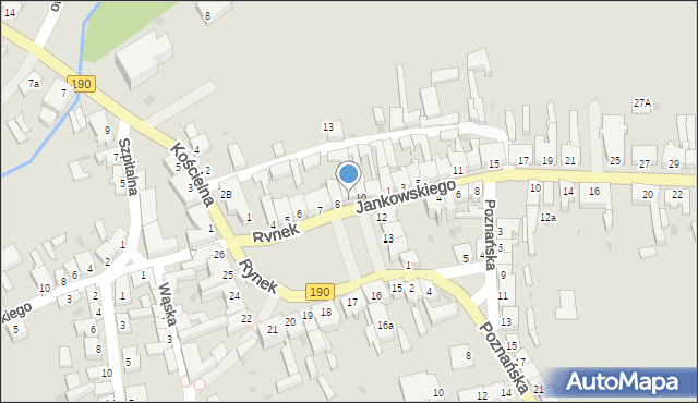 Margonin, Rynek, 9, mapa Margonin