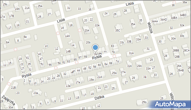 Marki, Rysia, 73, mapa Marki