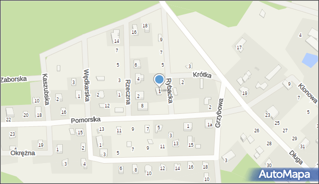 Męcikał, Rybacka, 1, mapa Męcikał