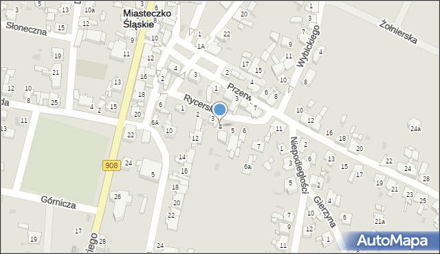 Miasteczko Śląskie, Rycerska, 4, mapa Miasteczko Śląskie