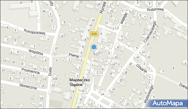 Miasteczko Śląskie, Rynek, 3, mapa Miasteczko Śląskie