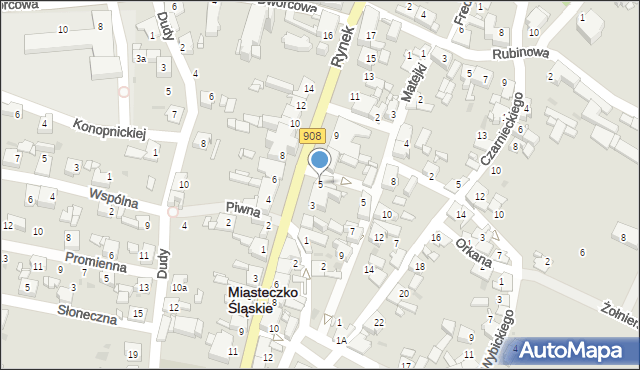 Miasteczko Śląskie, Rynek, 5, mapa Miasteczko Śląskie