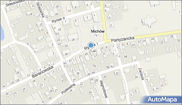 Michów, Rynek I, 21, mapa Michów