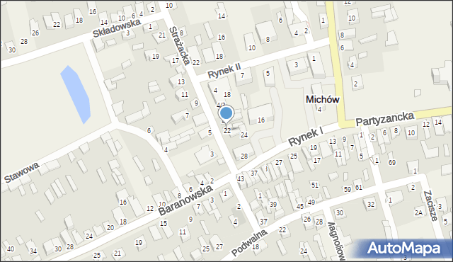 Michów, Rynek I, 22, mapa Michów