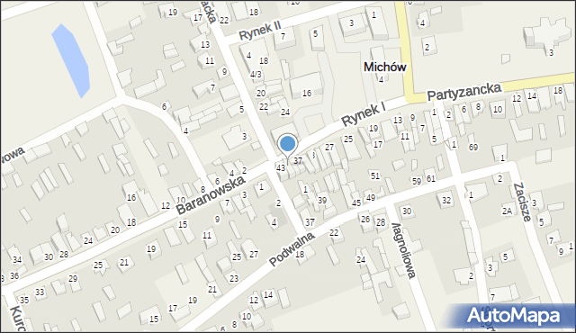 Michów, Rynek I, 41, mapa Michów