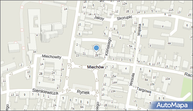 Miechów, Rynek, 19, mapa Miechów