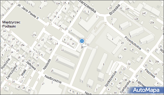 Międzyrzec Podlaski, Rymarska, 16, mapa Międzyrzec Podlaski