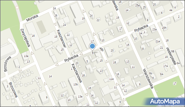 Międzywodzie, Rybacka, 3, mapa Międzywodzie