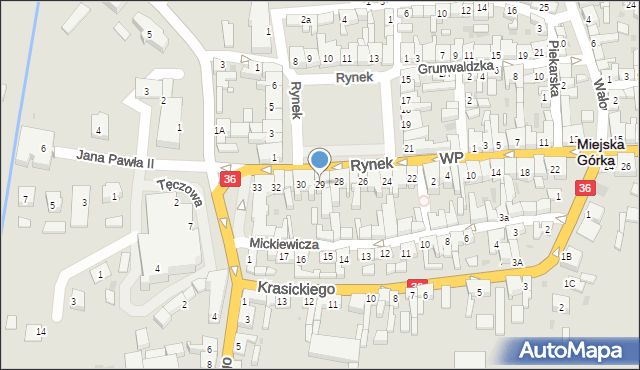 Miejska Górka, Rynek, 29, mapa Miejska Górka