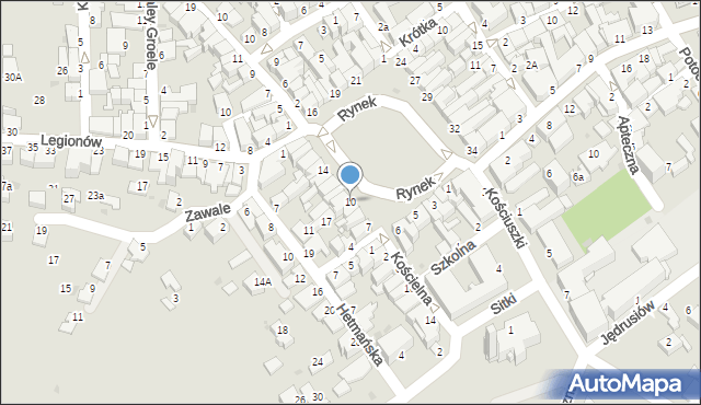 Mielec, Rynek, 10, mapa Mielca