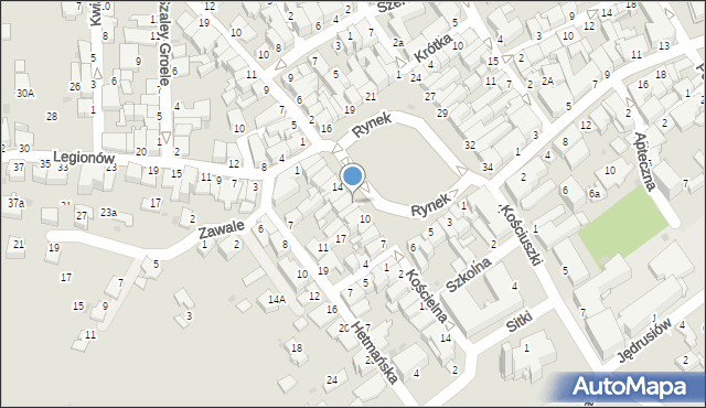 Mielec, Rynek, 12, mapa Mielca