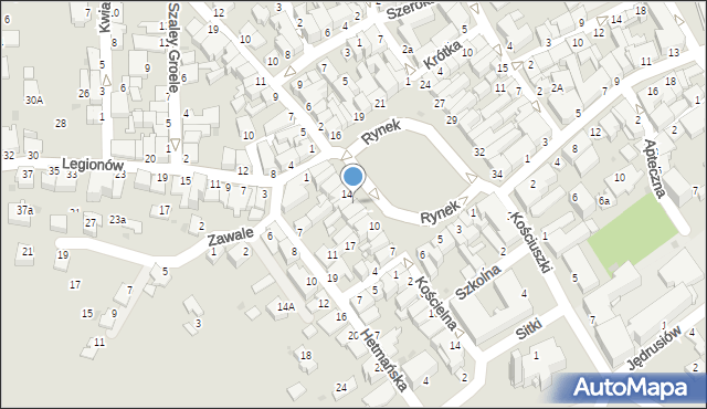 Mielec, Rynek, 13, mapa Mielca