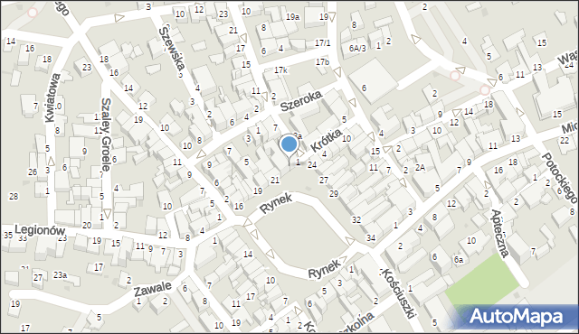 Mielec, Rynek, 23, mapa Mielca