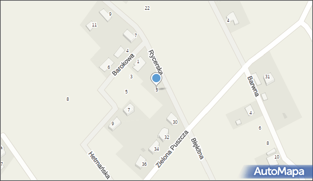 Mierzynek, Rycerska, 3, mapa Mierzynek