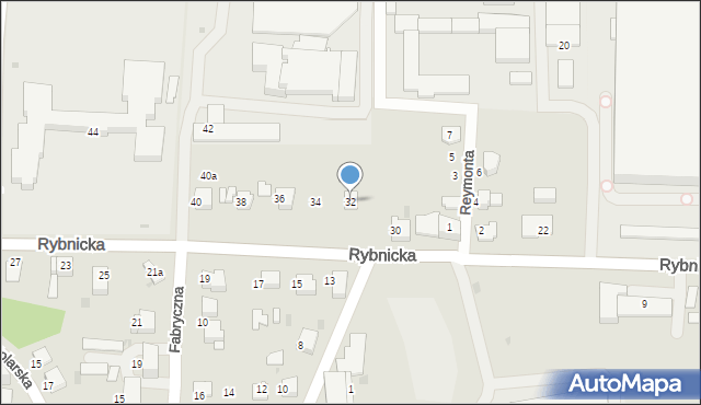 Mikołów, Rybnicka, 32, mapa Mikołów