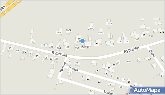 Mikołów, Rybnicka, 156, mapa Mikołów