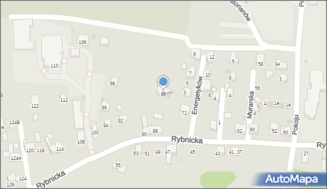 Mikołów, Rybnicka, 86, mapa Mikołów