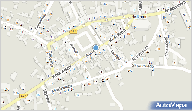 Mikstat, Rynek, 7, mapa Mikstat