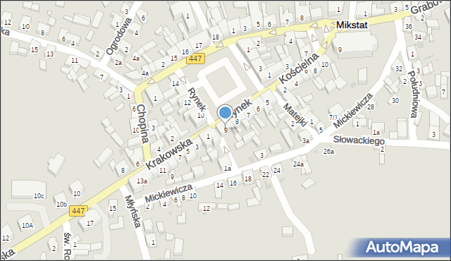 Mikstat, Rynek, 9, mapa Mikstat