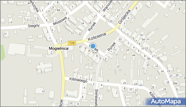 Mogielnica, Rynek, 7, mapa Mogielnica