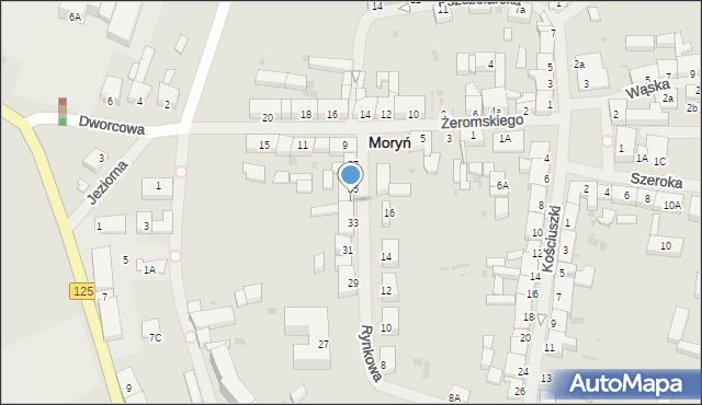 Moryń, Rynkowa, 35a, mapa Moryń