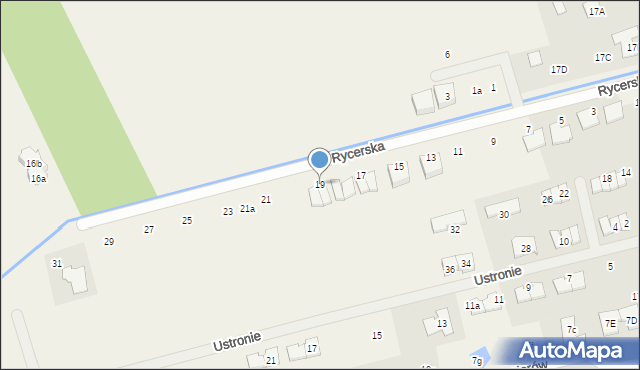 Mroków, Rycerska, 19, mapa Mroków