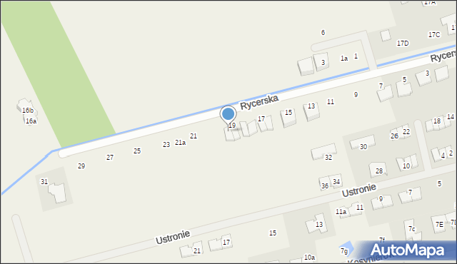 Mroków, Rycerska, 19b, mapa Mroków