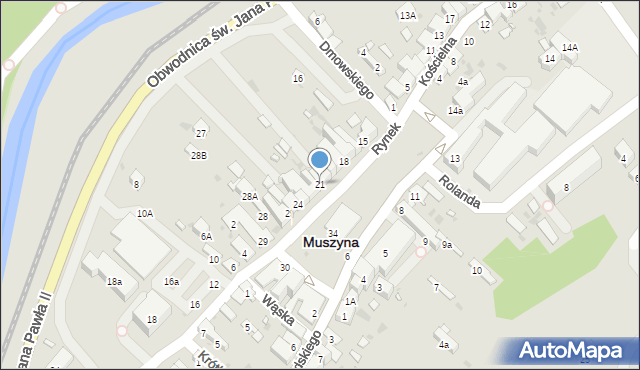 Muszyna, Rynek, 21, mapa Muszyna