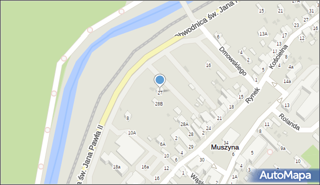 Muszyna, Rynek, 27, mapa Muszyna