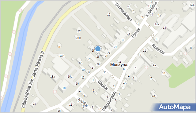 Muszyna, Rynek, 28, mapa Muszyna