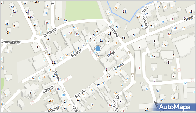 Myślenice, Rynek, 3, mapa Myślenice