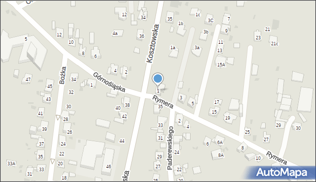 Mysłowice, Rymera Józefa, 1, mapa Mysłowice