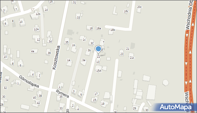 Mysłowice, Rymera Józefa, 11, mapa Mysłowice