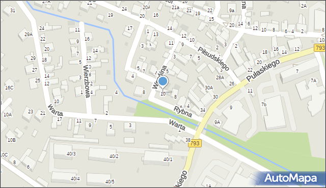 Myszków, Rybna, 10, mapa Myszków